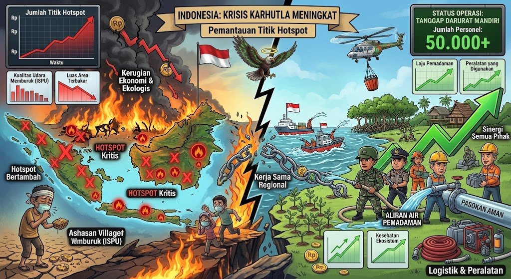 Hotspot Karhutla Melonjak di 1.350 Titik, Kualitas Udara Palangkaraya Masuk Kategori Berbahaya