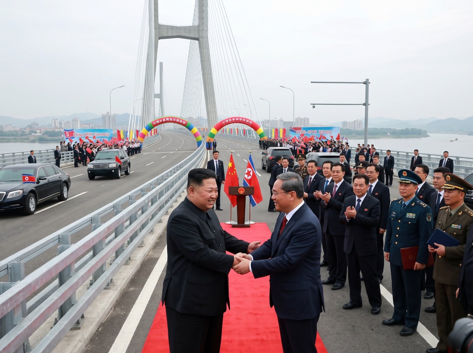 Kim Jong Un ke China Lewat Jembatan Baru Sungai Yalu, Disambut PM Li Qiang