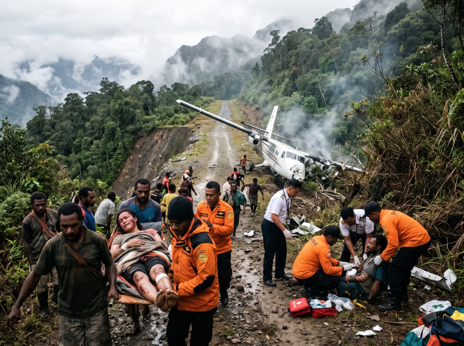 Pesawat Asian One Air Tergelincir di Intan Jaya, 2 Anggota TNI Terluka