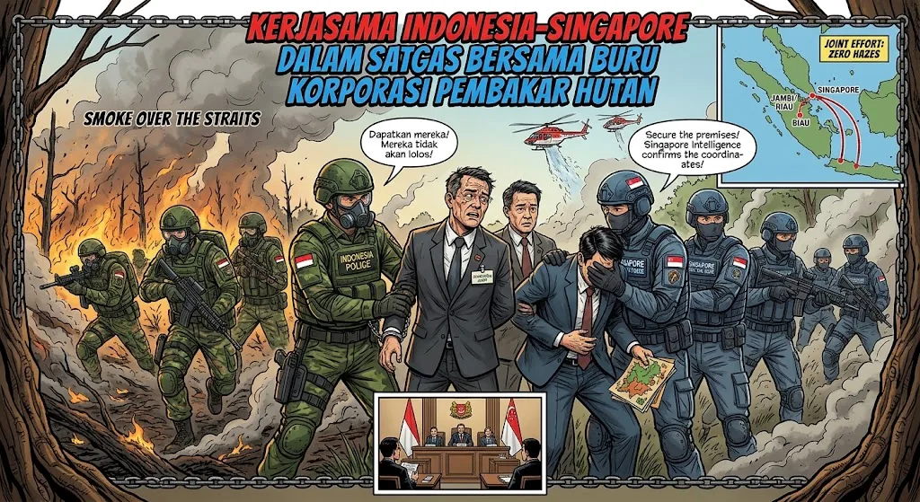 RI-Singapura Sepakat Bentuk Satgas Bersama Buru Korporasi Pembakar Hutan
