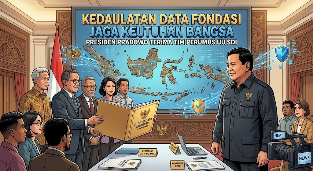 Terima Tim Perumus UU Satu Data Indonesia, Prabowo: Kedaulatan Data Fondasi Jaga Keutuhan Bangsa